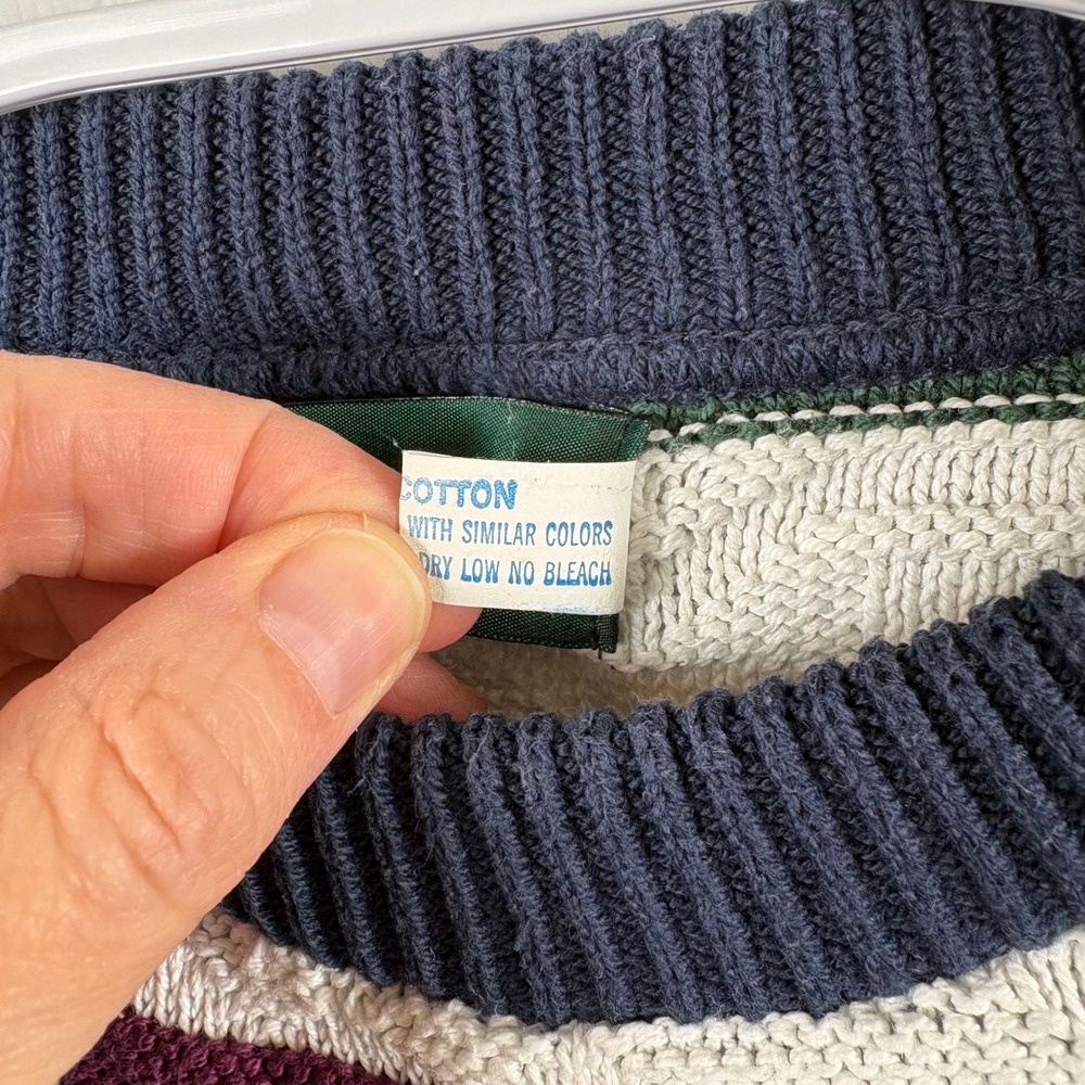 Vtg Sutter‎ & Grant Sweater XLT Chunky 100% Cotton 90s Grandpa Academia Retro - Picture 3 of 8
